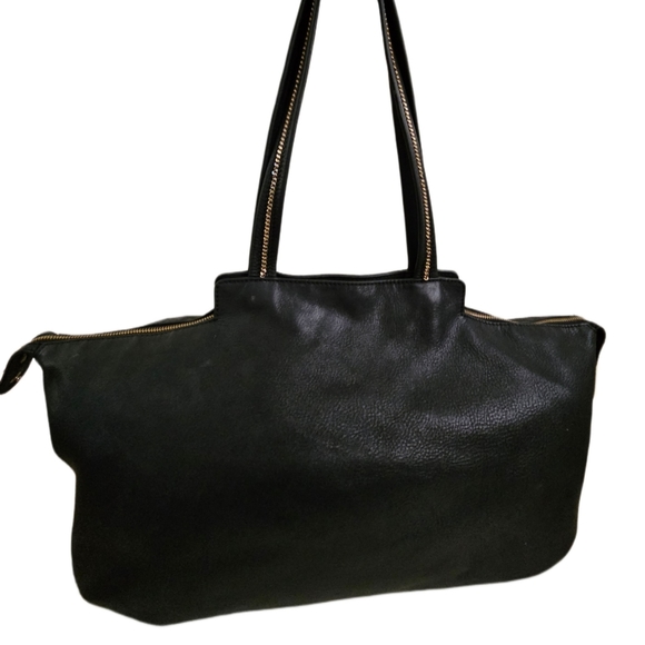 Authentic Extra Large Fendi Black Metallic Nubuck Leather Chain Shoulder Bag - Picture 13 of 16